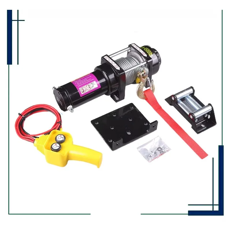 Level 3 Planetary Gear System 12V DC Power Wireless Remote Steel Electric Winch