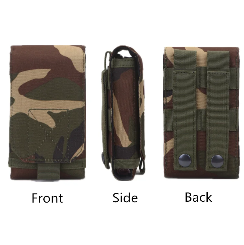 Cintura de camuflagem ao ar livre, Suporte do telefone do exército tático, Sport Belt Bag Case, Mochila de nylon impermeável, Caça Camo Bags