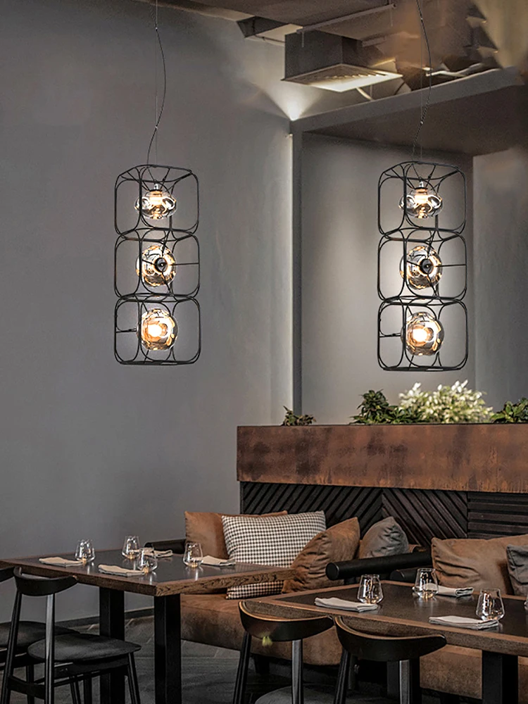 

Modern Geometric Metal Frame Grey Glass ceiling Pendant Lighting for dining room,Decoration Lampara for Dining room,lustre