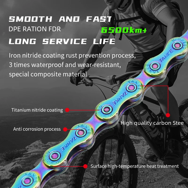 TANKE Bicycle 12 Speed Chain 126 Links MTB Road Bike Variable Speed Chains Magic button High Quality Current Cycling Accessories