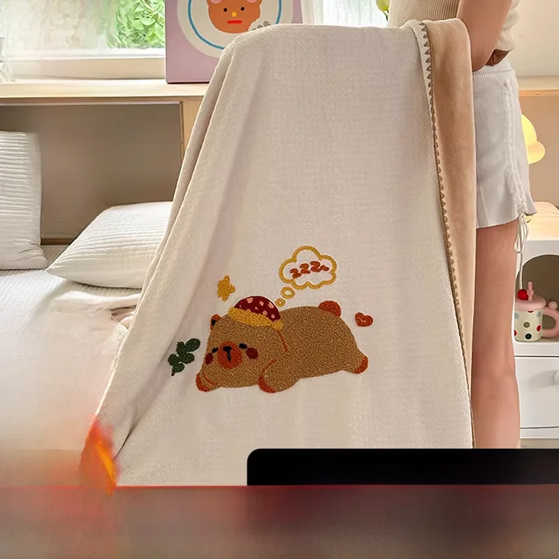 

Теплое фланелевое одеяло-плед для офиса и дивана, всесезонное, универсальное, из 100% полиэфирного волокна, высококачественный домашний текстиль