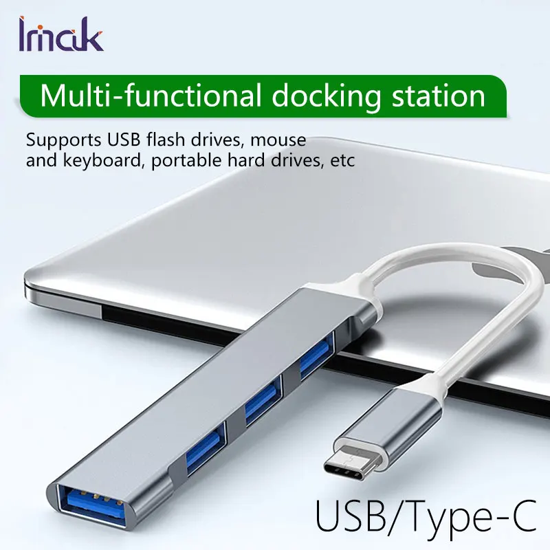 Imak USB hub docking station 3.0 to 4 x 2.0 external adapter, Type-C to USB converter, multi-port interface splitter