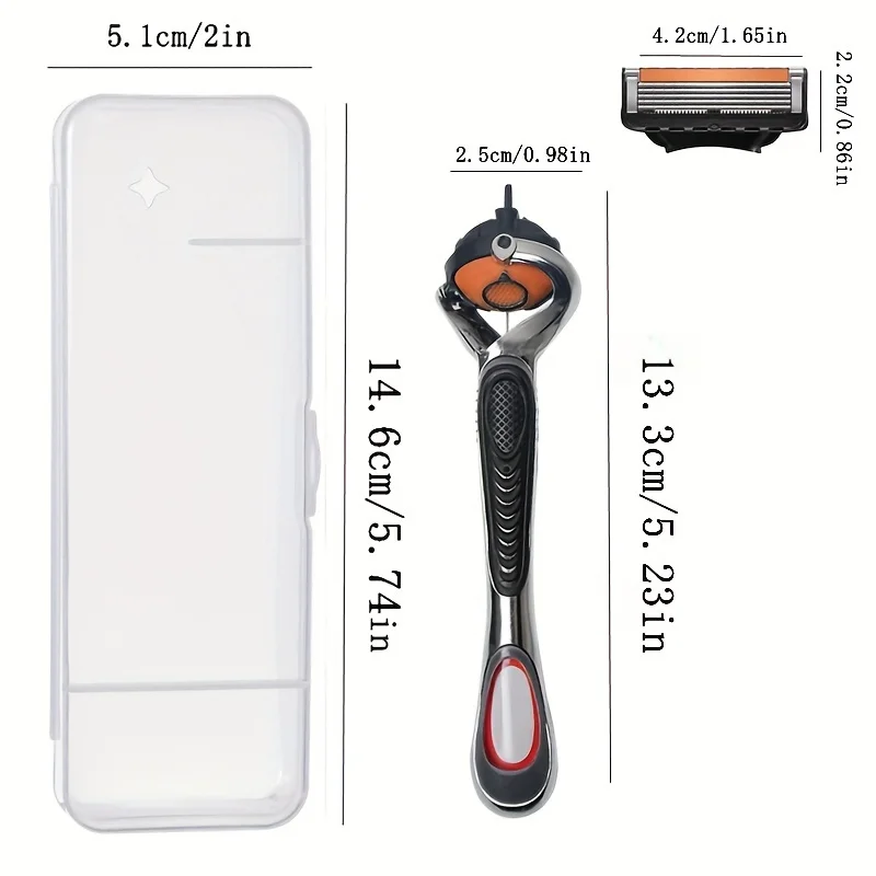 Man 5-layer Fusion Blade Safety Razor Manual Shaver Heavy Weight Handle Barber Tool for Husband Father Gift