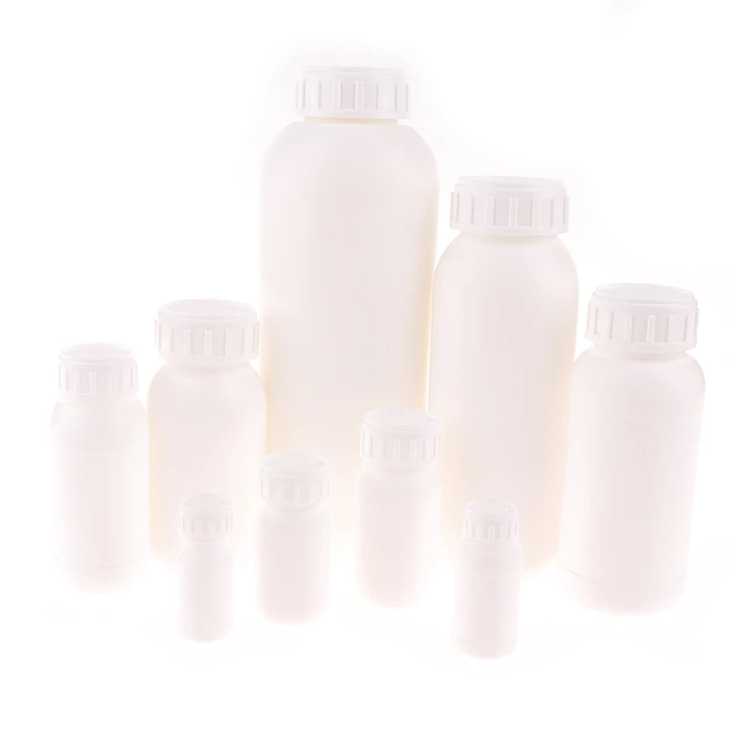 Botellas vacías blancas de plástico HDPE de 10ml-1000ml, viales para pastillas, cápsula para tableta, contenedores portátiles de polvo sólido