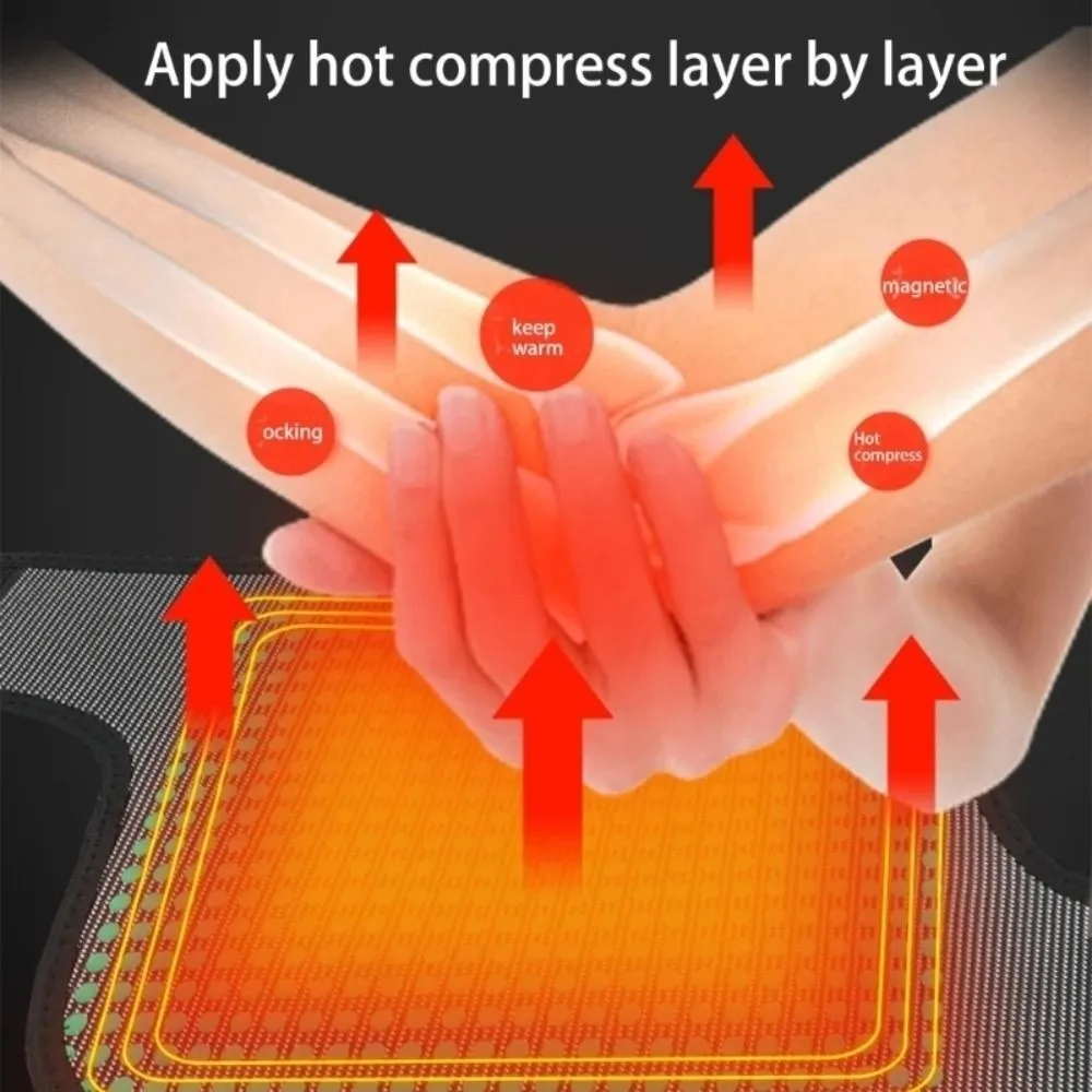 360 °   Funda de soporte para codo con calefacción de cobertura completa, Protector de codo de tela suave y táctil con calefacción Natural, Material transpirable
