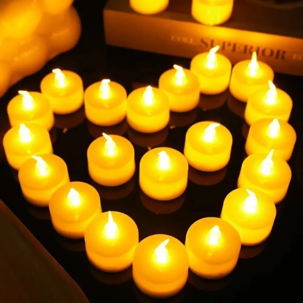 24/6PCS LED Electronic Candles Flameless Flickering Candle Battery Powered Wishing Tea Lights Home Wedding Party Decor Lighting