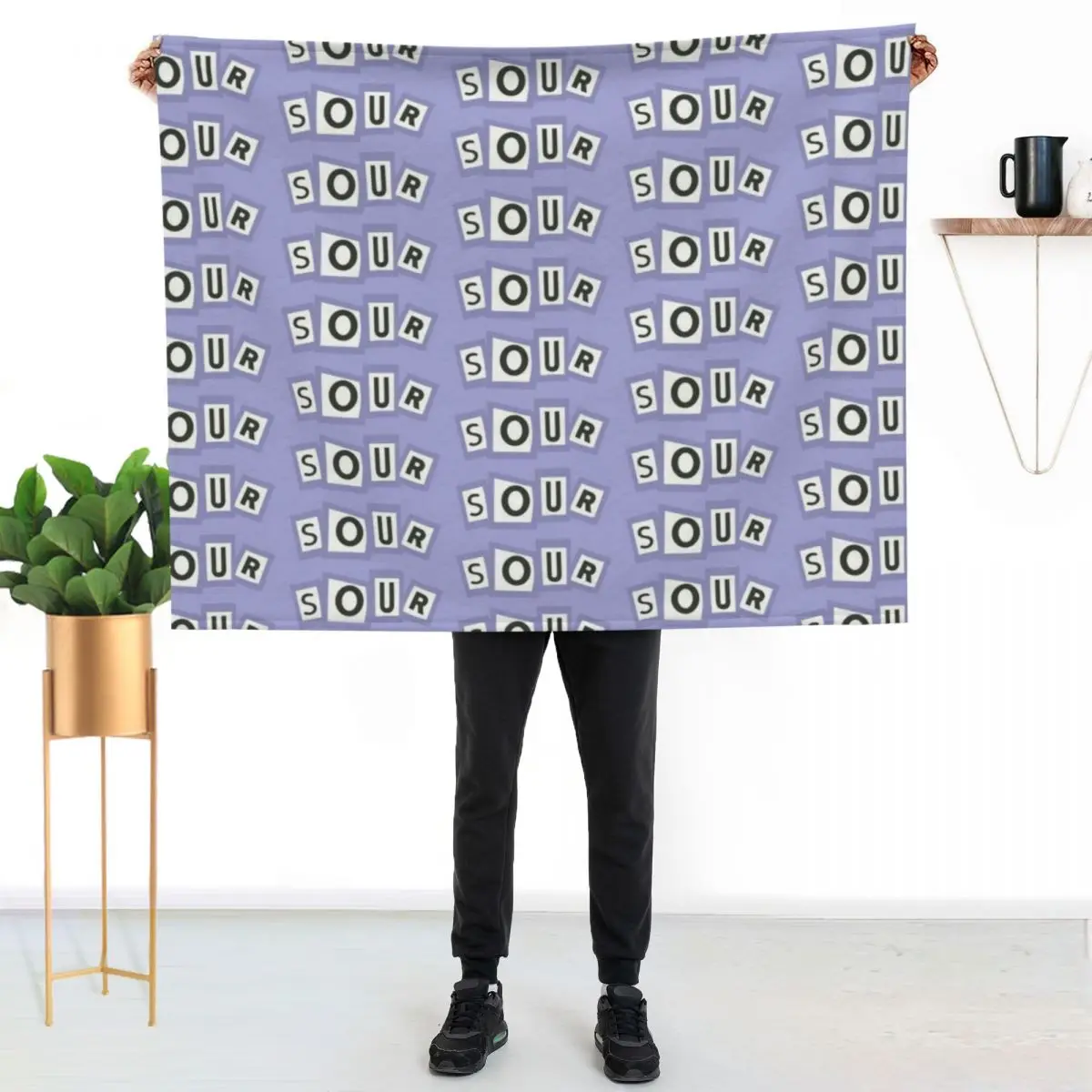 

Sour Album Letter Tiles Throw Blanket Warm Plush Fuzzy Blanket for Living Room