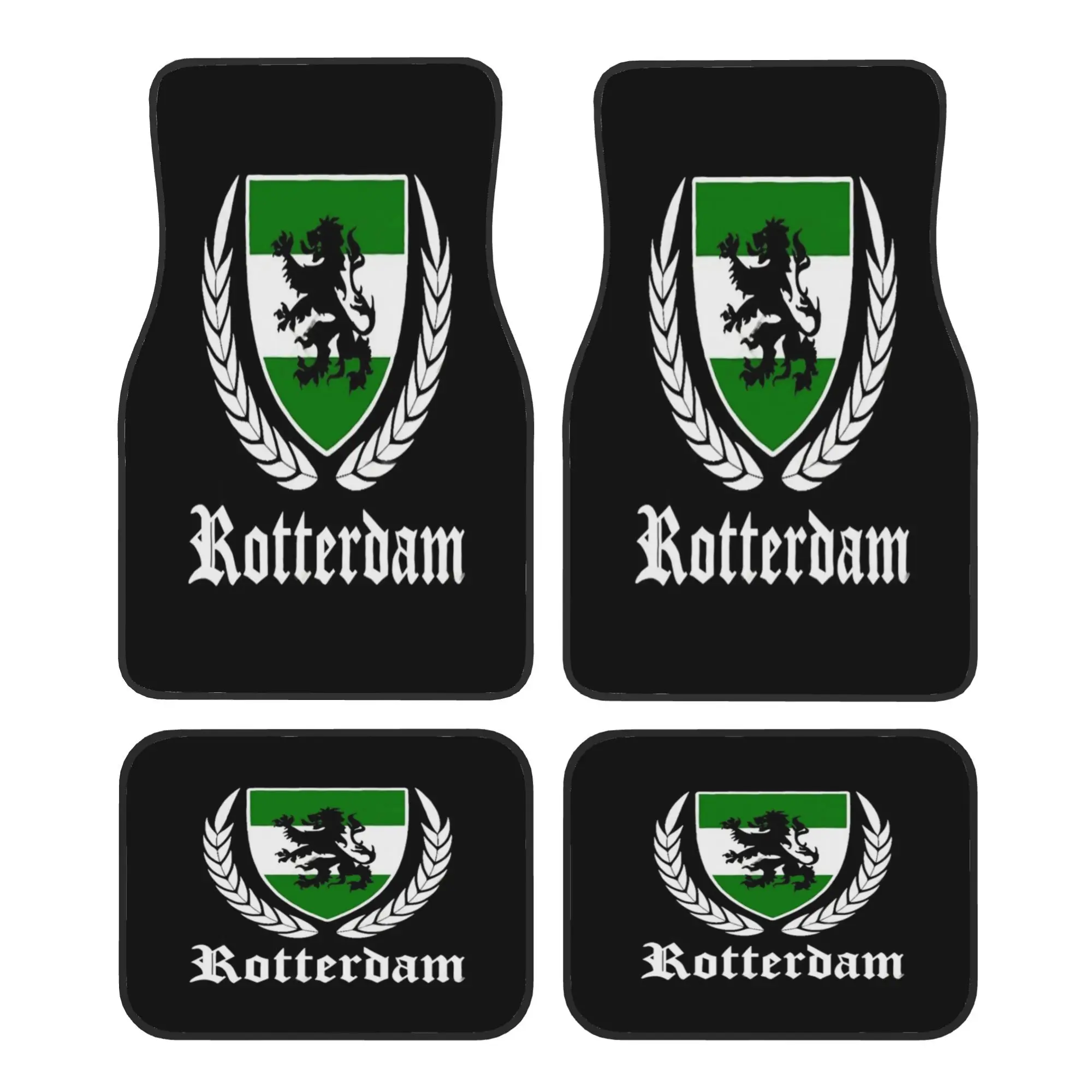 

4Pcs Rotterdam Crest Car Mats, durable & universal. Playful design, nice car accessories and holiday gifts. driver, interior