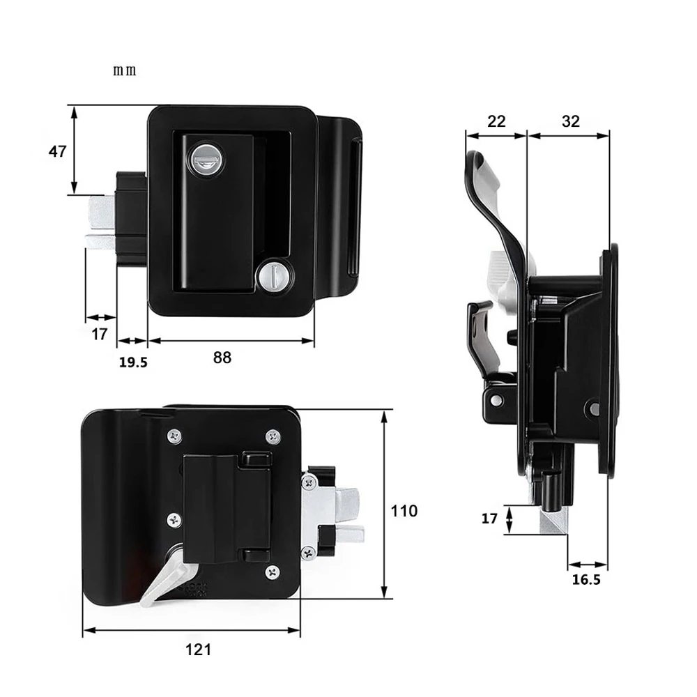 Serratura per porta per camper Kit di sostituzione serratura per porta d\'ingresso in lega di zinco con 2 chiavi per rimorchi da viaggio Camper