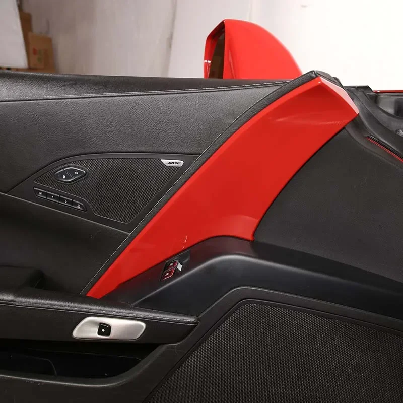 

1Pcs ABS Carbon Fiber For 2014-2019 Chevrolet Corvette C7 Z06 Car Main driver's Inner Door Panel Cover Sticker Car accessories