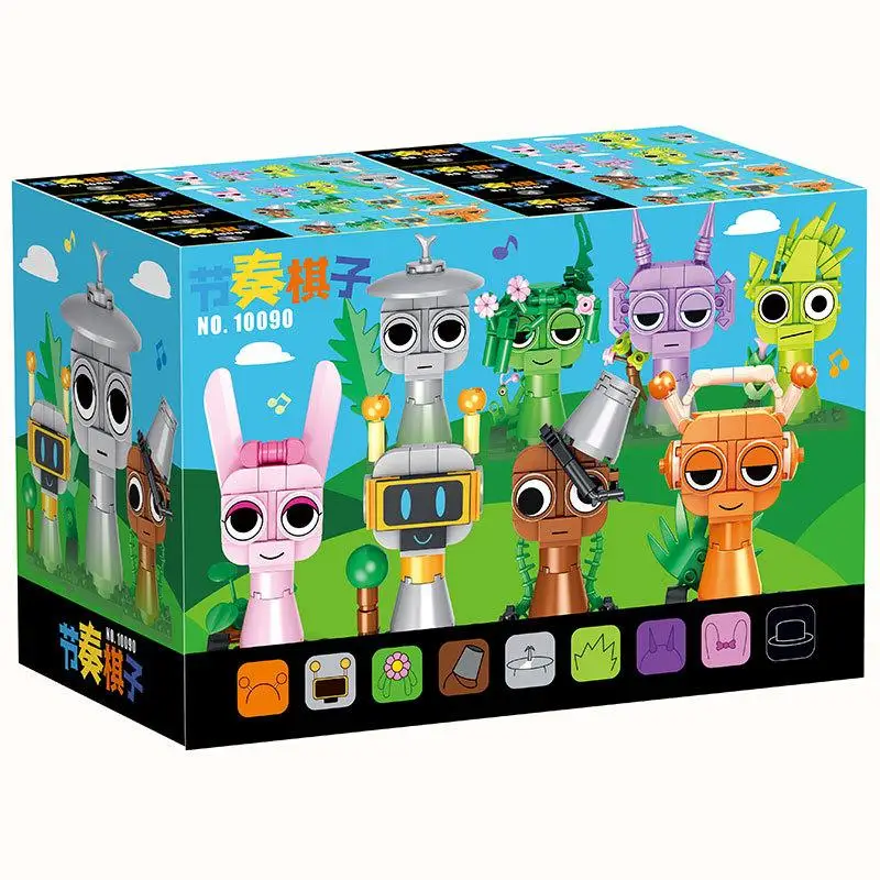 Mini Building Brick Set for Kids,Rhythm Chess Blocks Set with 8 Figures:Orun/Robot/Vine Hair Sister/Brood/Clark/Lem/Depler/Pinky