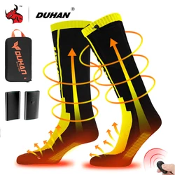 DUHAN Heating Motorcycle Socks Heated Sock Winter Foot Adjustable Warmer Electric Warming Sock Battery Power For Men Women