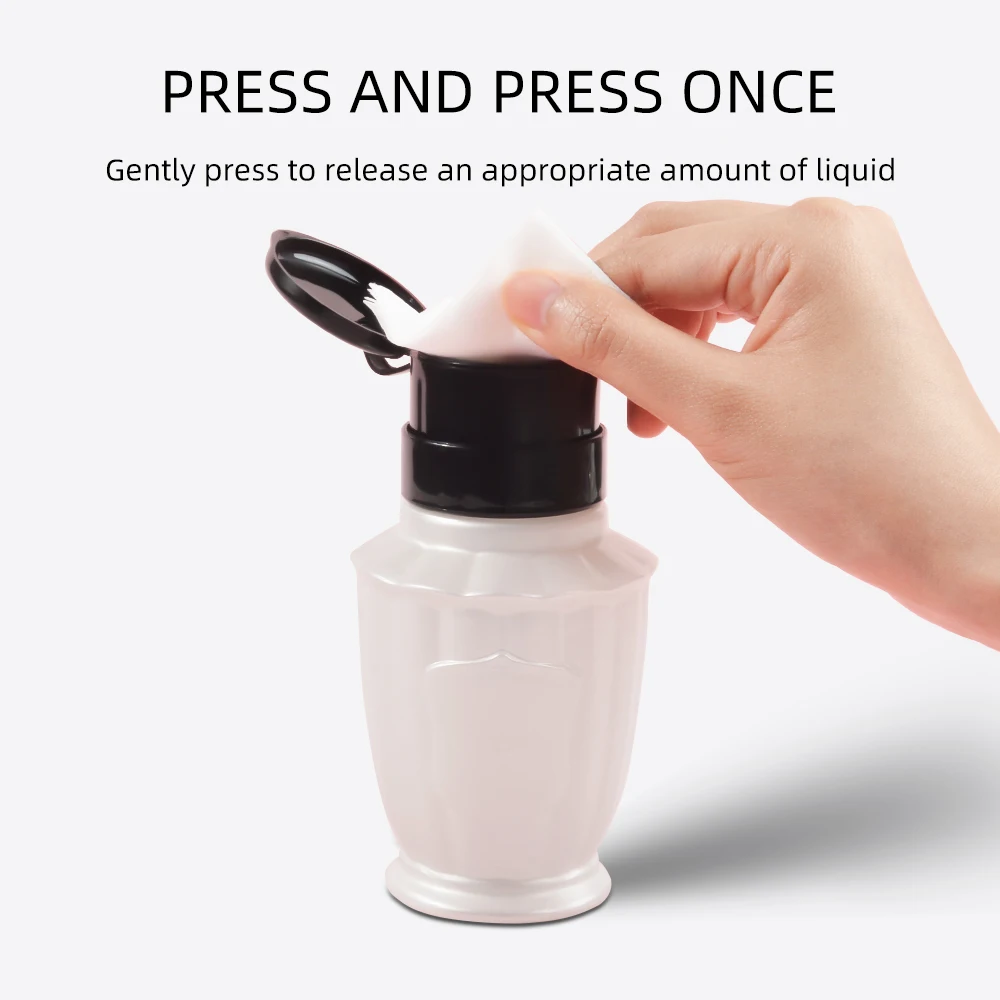 

200ml Nail Refillable Bottles Empty Press Pump Dispenser Nail Art Polish Remover Cleaner Makeup Bottle Manicure Tool