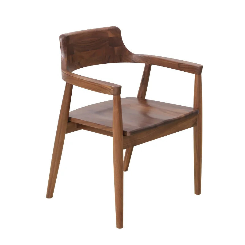 

North American black walnut dining chair solid wood Japanese Hiroshima chair armchair new Chinese log home leisure desk chair