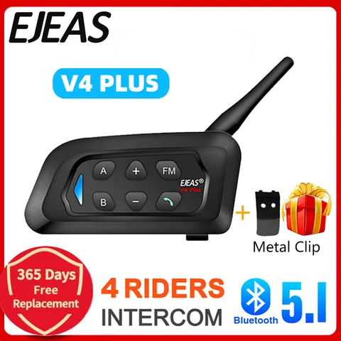 Bluetooth-гарнитура для шлема, 2-4 водителя, 1500 м