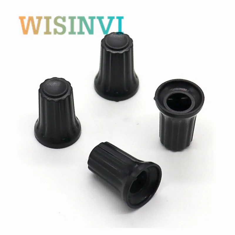 10PCS 12×17MM half shaft black plastic knob potentiometer rotary encoder volume switch knob suitable for D axis 6MM