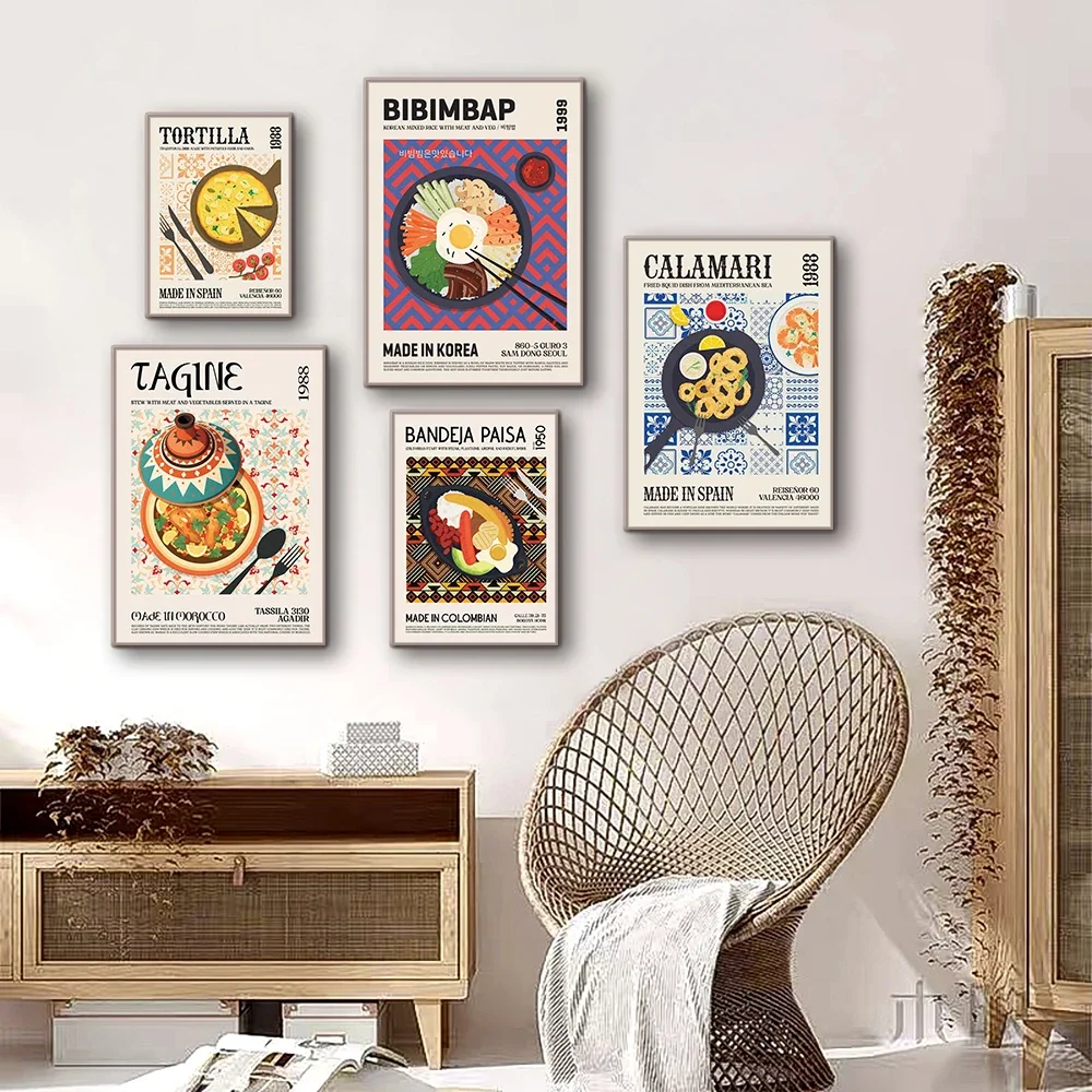 1pc frameless Delicious Food Canvas Painting World Cuisine Print Wall Poster Picture Decorations for Home Wall Arts