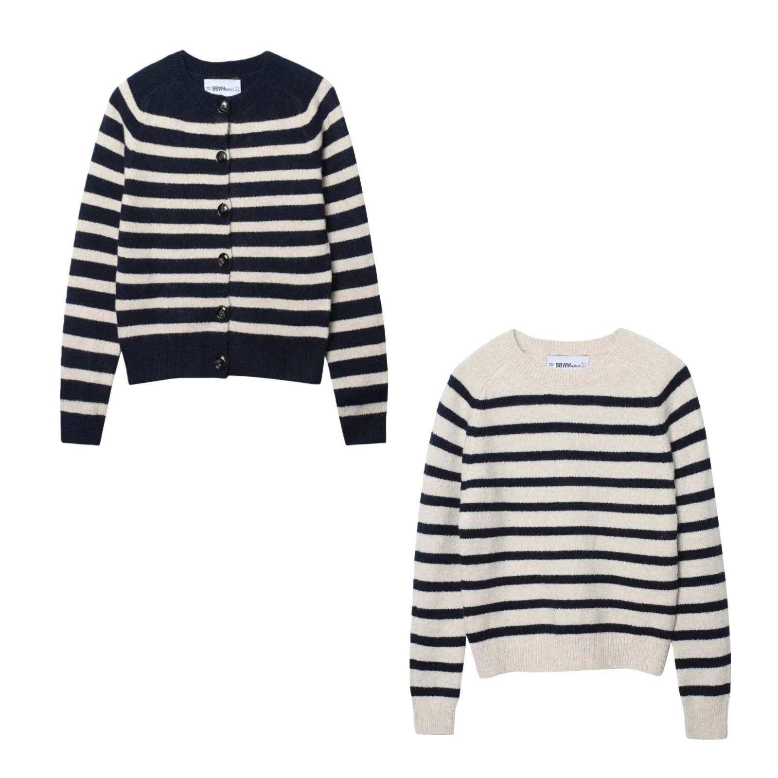 Tidalyf 2025 Women Stripe Knit Tube Sweater Long Sleeve Pullover Slim Fit Chic Casual Knitwear