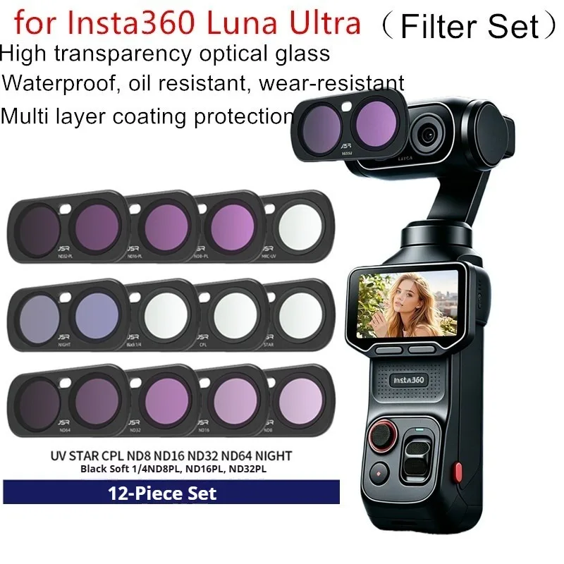 Kit de Filtros Magnéticos para Insta360 Luna Ultra UV CPL ND 8 16 32 42, Filtro Black Mist, Filtro Natural Noturno, Filtro de Troca Rápida