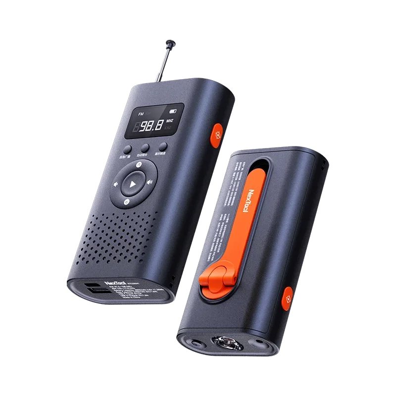 NexTool 6 In 1 Emergency Radio Hand Crank AM FM Outdoor Portable Weather Radio with 4500mAh Power Bank Phone Charger Flashlight