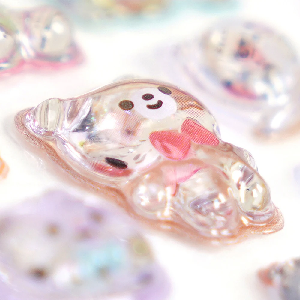 クリエイティブなキャンディーゴーストラビットドロップ3Dレリーフステッカー、DIYスクラップブッキング、日記文房具、ステッカー装飾、かわいい美的