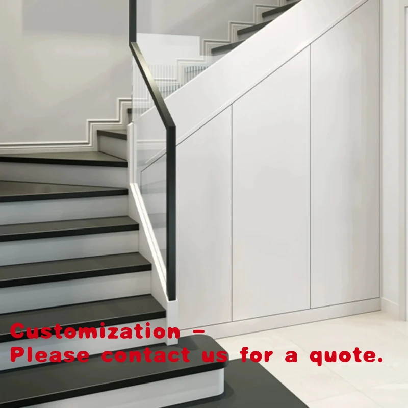 

custom.Modern L-Shape Design Mono Stringer Staircase with Durable Open Wood Step and Glass Railing Stylish Home Improvement