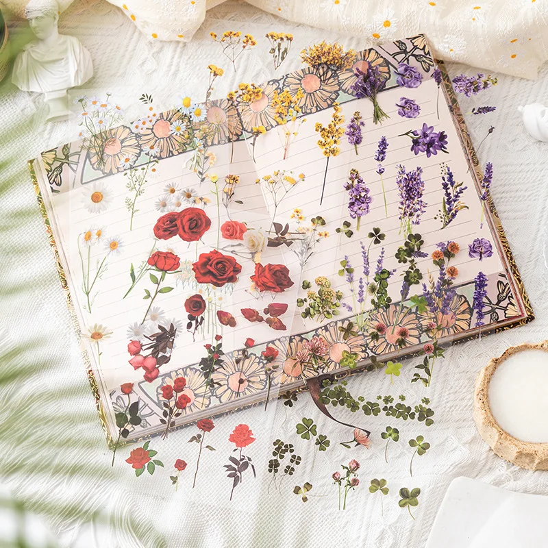 Flower Sticker Pack, Four Seasons Flower Language, Pet, Hand Account, Girl, Ins, Decorative Material Stickers