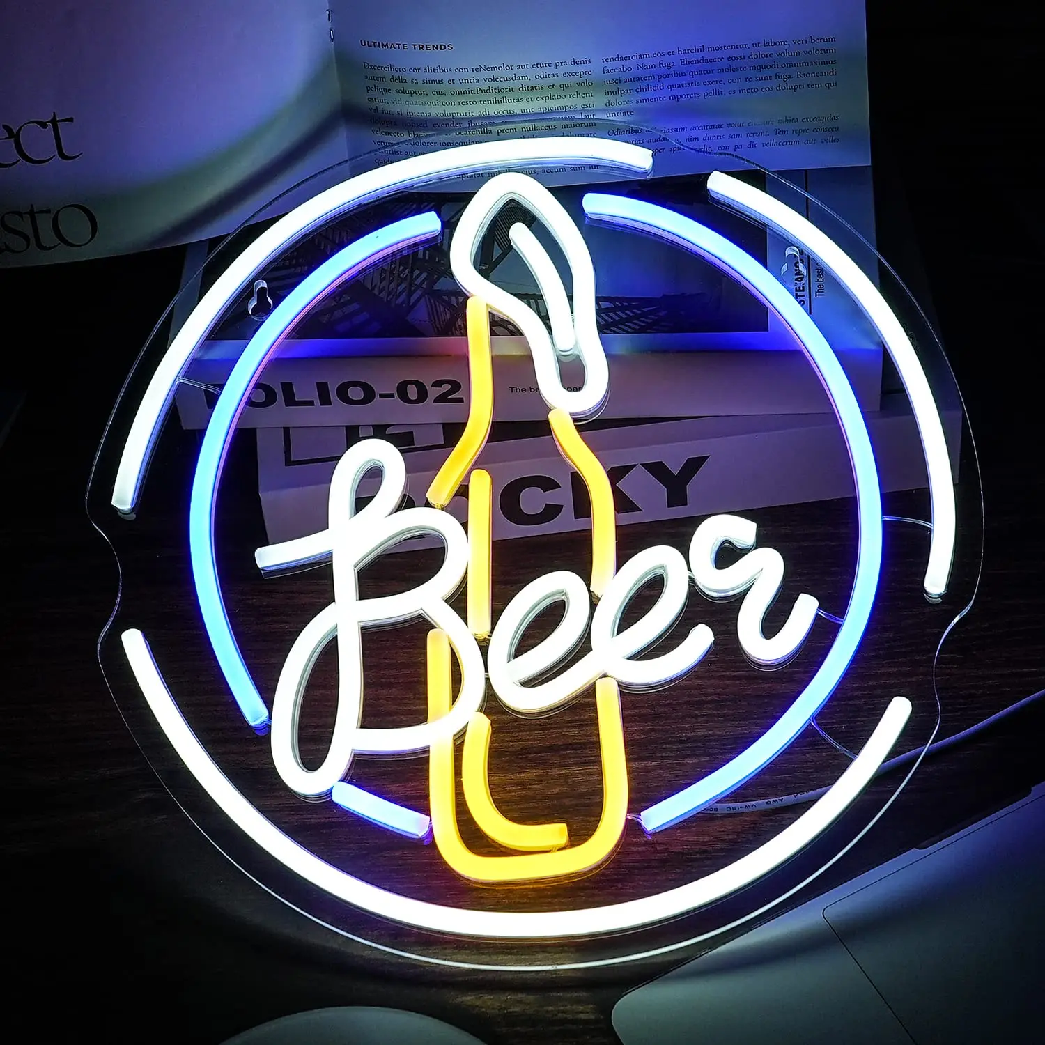 Beer LED Neon Sign Light Wall Hanging Decor Beer Wine Glass Neon Lâmpada para Bar Club Shop Decoração Home Room Night Lamp Gift