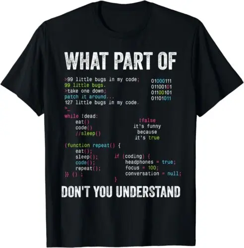 NEW What Part Of Don't You Understand Computer Science Lovers Gift T-Shirt S-3XL