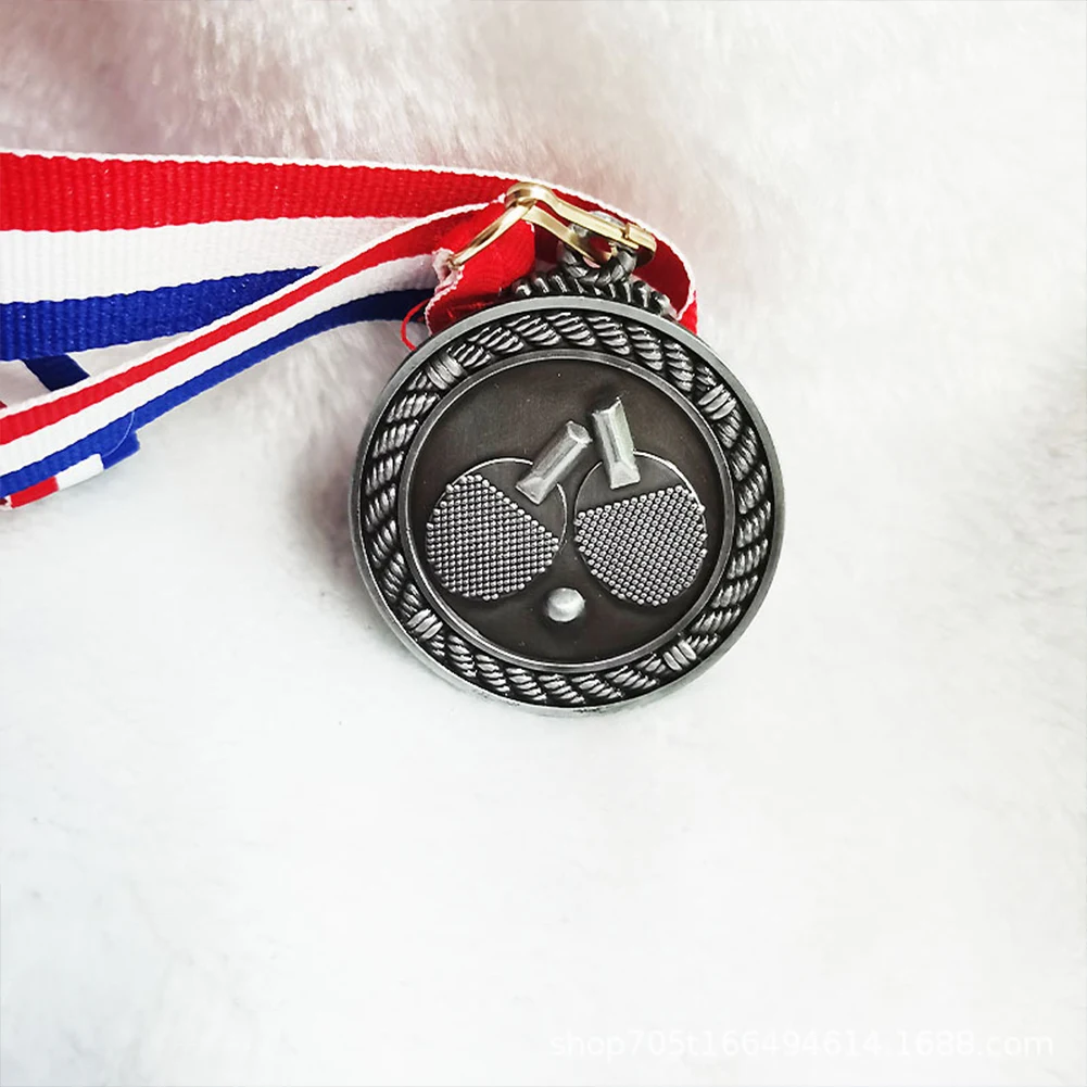 

5cm Ping Pong Medal Table Tennis Award Medals with Neck Ribbon Gold/Silver/Bronze Medal for Sports Competition