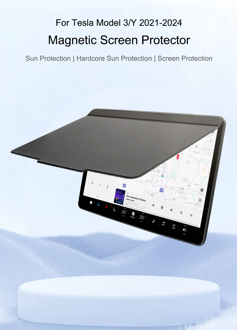 J＊J For Tesla Model 3/Y 2021-2025 Sunshade Screen Protector Waterproof