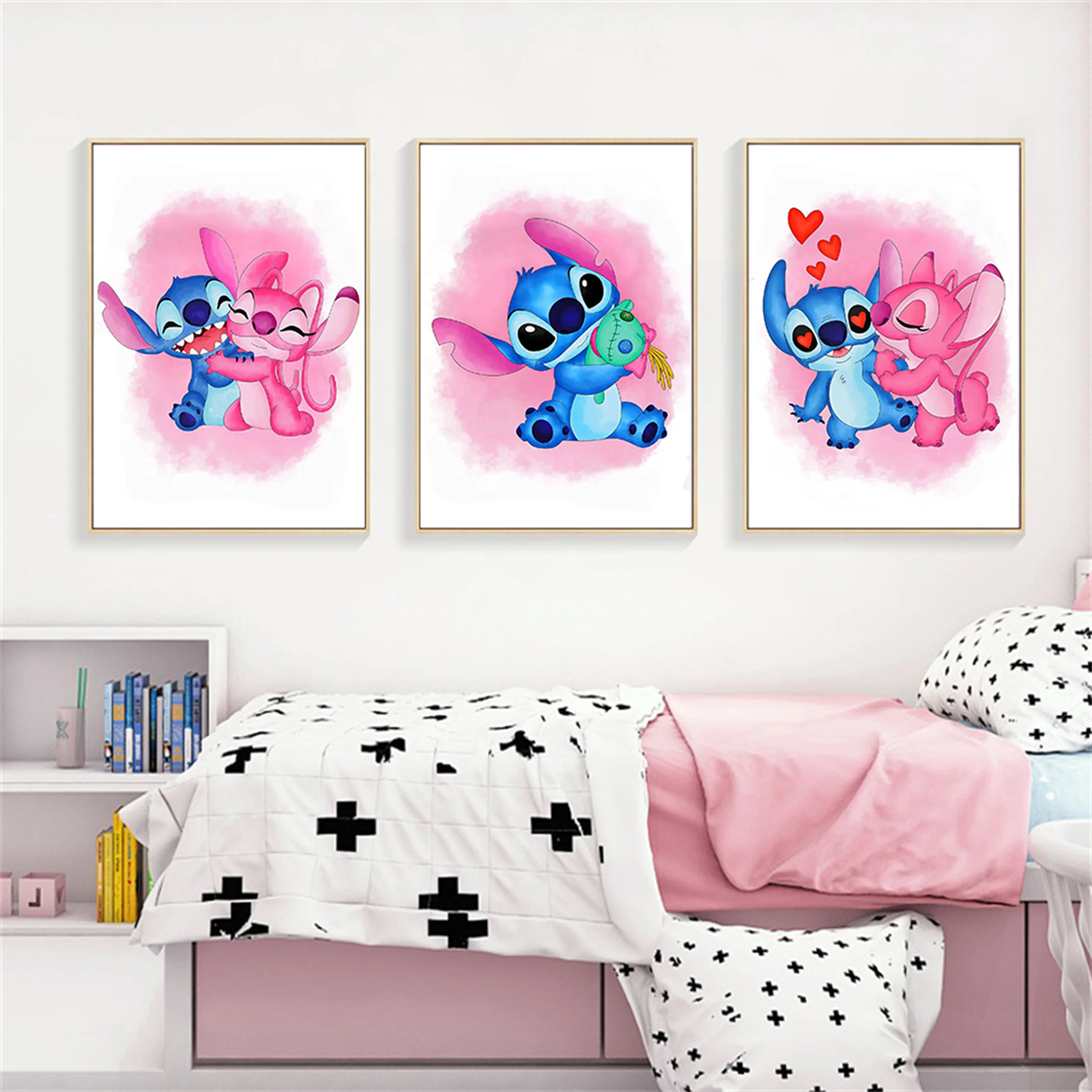 

Stitch Wall Decor Print for Girls Room 3 Piece Print Children's Room Wall Decor Stitch Nursery Decor Stitch Canvas Poster Gift