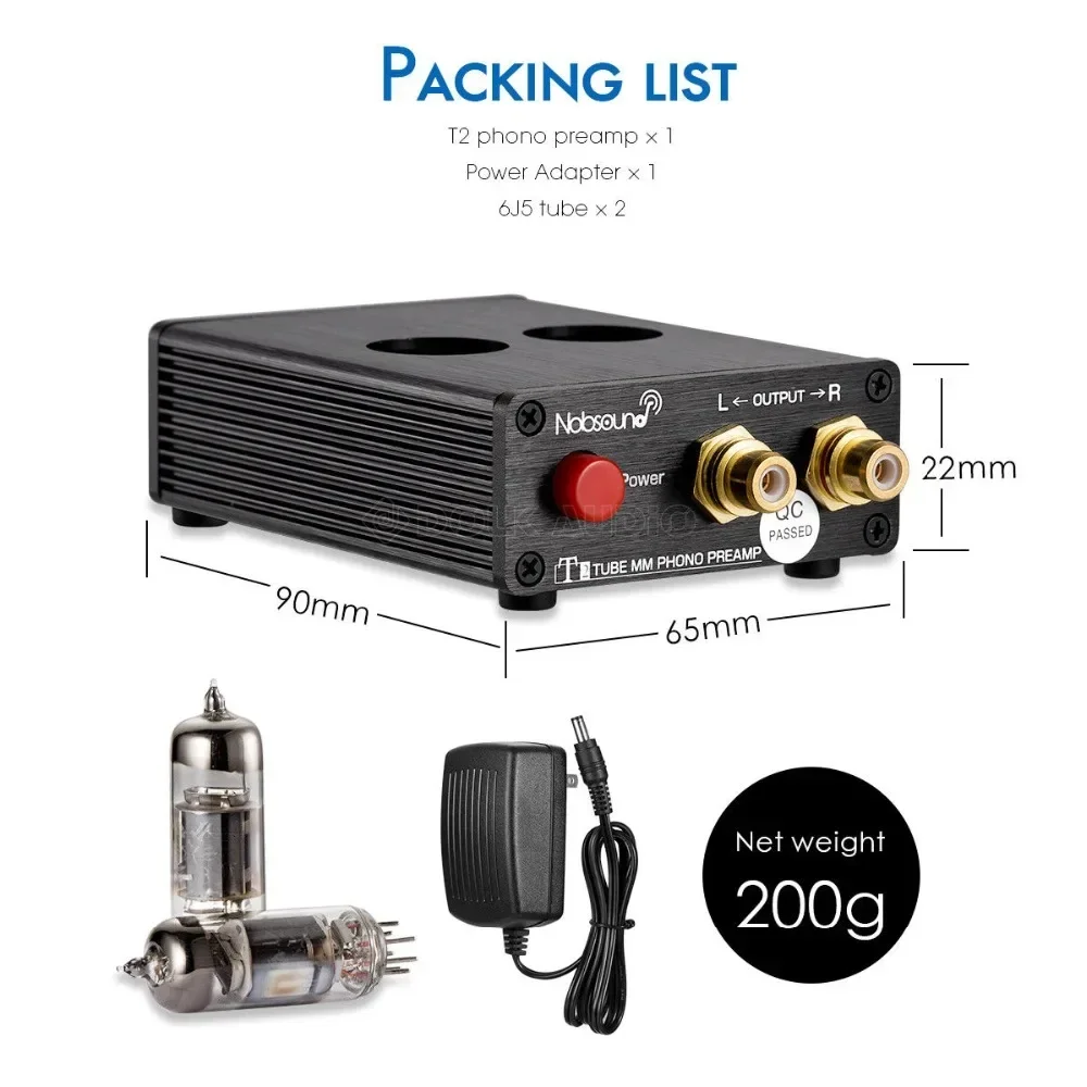 Douk Audio HiFi Vacuum 6J5 Tube MM Phono Preamp Stereo Mini Turntable Phonograph Preamplifier For Vinyl Record Player