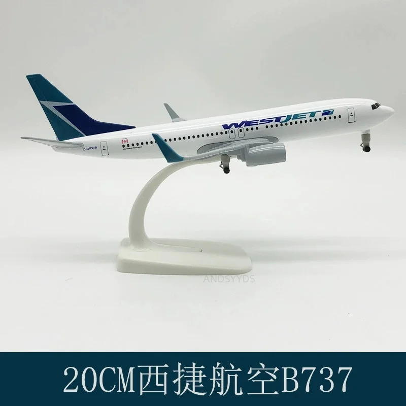 1/400 Scale 20cm Airplanes B737 Simulation Aircraft Model Canada WestJet 737 Alloy Metal Plane Decoration Ornaments