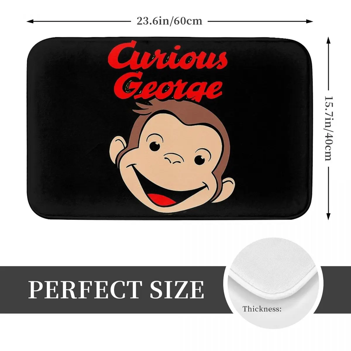 Curious George Anti-slip Doormat Floor Mat Absorbent Mat Carpet Rug for Kitchen Entrance Home Bedroom Footpad Mats