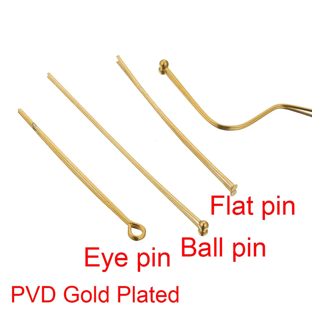 20pcs 20-70MM PVD Stainless Steel Eye Flat Ball Head Pins Needle for Beads Earrings Crafts Connector Jewelry Making Materials image 5