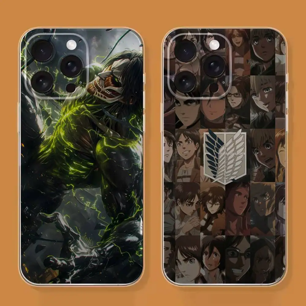 

A-attack on titan Phone Case For iPhone 16,15,14,13,12,11 Plus,Pro,Max,XR,XS,X,7,8 SE,Mini Transparent Silicone Soft