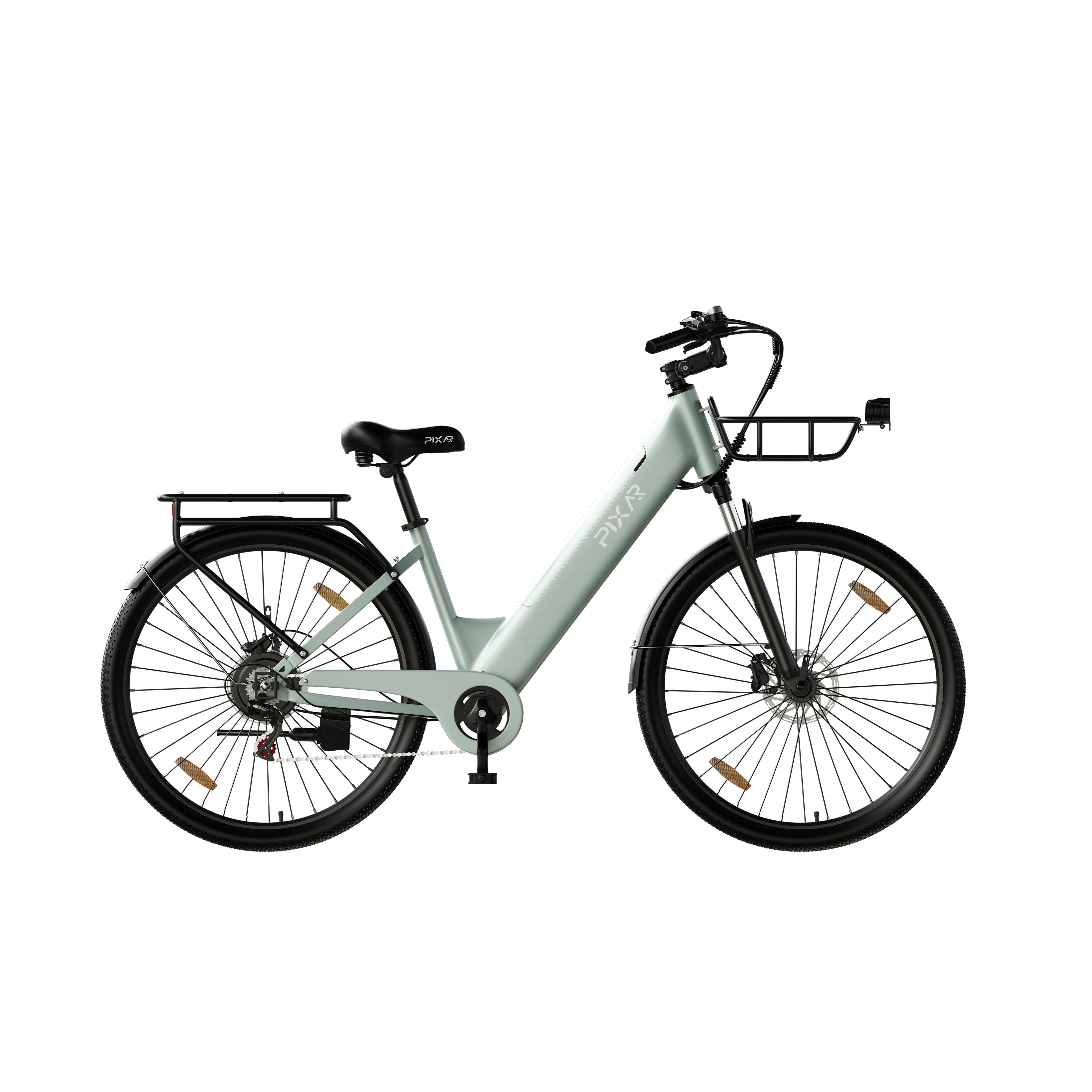 Pixar C1-Pro Elektrische Fiets met Lange Actieradius 150 km, 250W Motor, 36V18AH Batterij, 27,5 Inch Banden, Schokdemper