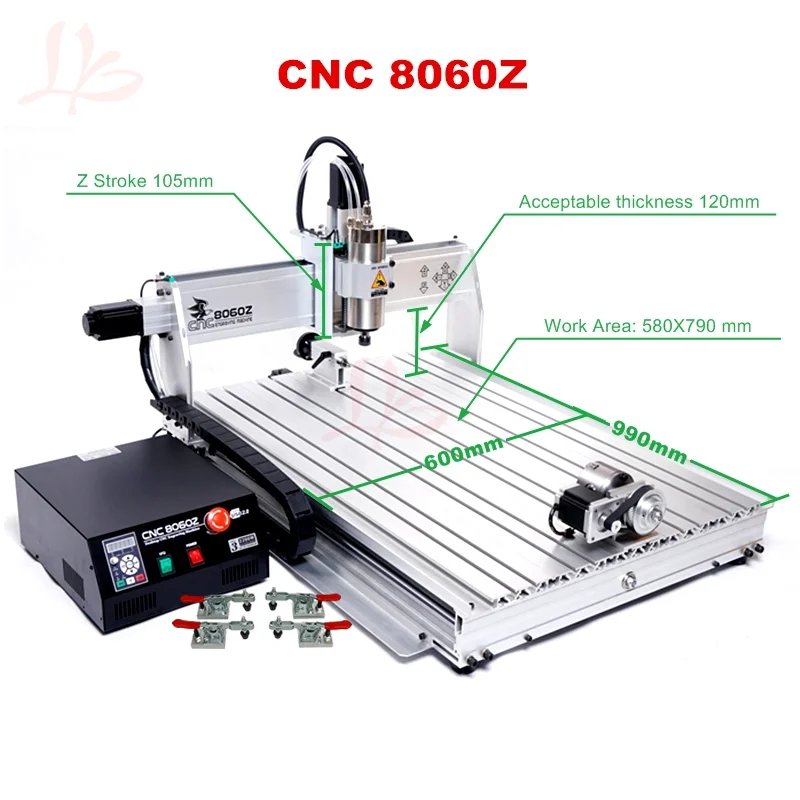 

8060 CNC Engraving Machine 2200W For PVC PCB Wood Aluminum Work