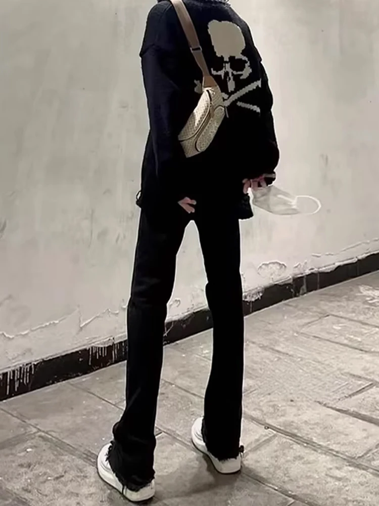 

Джинсы прямого кроя удлиненные мужские, зауженные, с расклешенным низом, в американском стиле High Street, из денима, молодежная мода