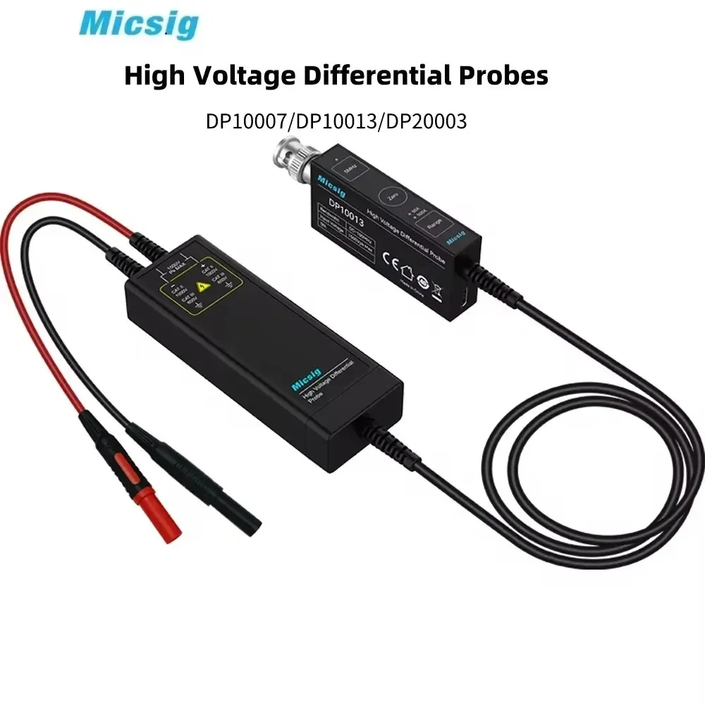 Micsig 1300V 100MHz High Voltage Oscilloscope with Differential Probe DP1500 3.5ns Rise Time and 50X/500X Attenuation Rate