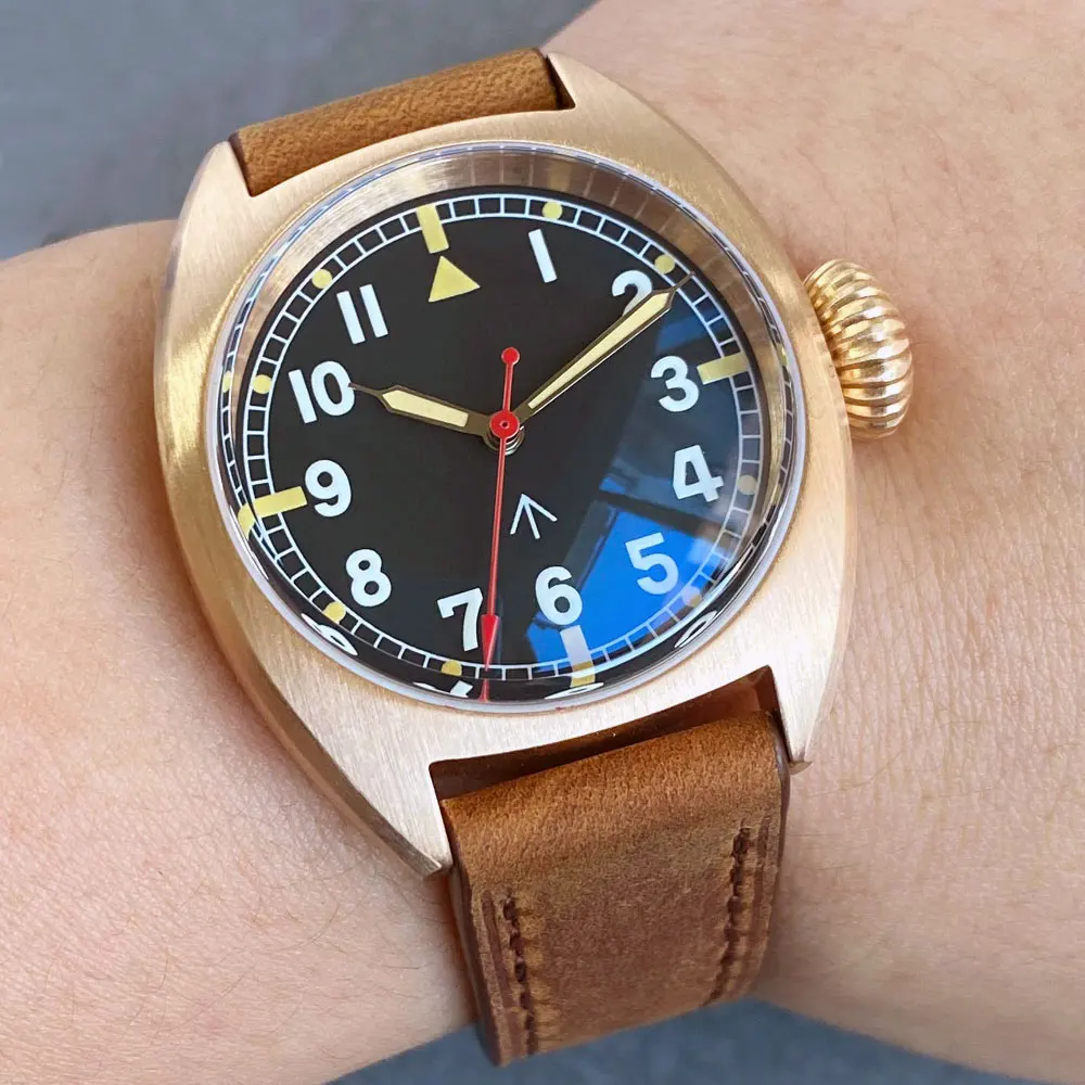 

Tandorio 36 мм сталь 316L/CUSN8 бронзовый корпус куполообразный AR сапфировый люм винтажный циферблат NH35 механические мужские часы 200 м водонепроницаемые дайверские