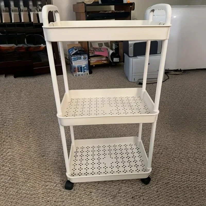 Hot 5-tier Kitchen Storage Shelf, Mobile Trolley, Floor-standing Multi-layer Storage Rack, for Snacks, Fruits and Vegetables