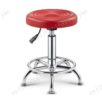 Hydraulic Swivel Salon Stool Adjustable Rolling Barber Chair with Backrest for Makeup Counter