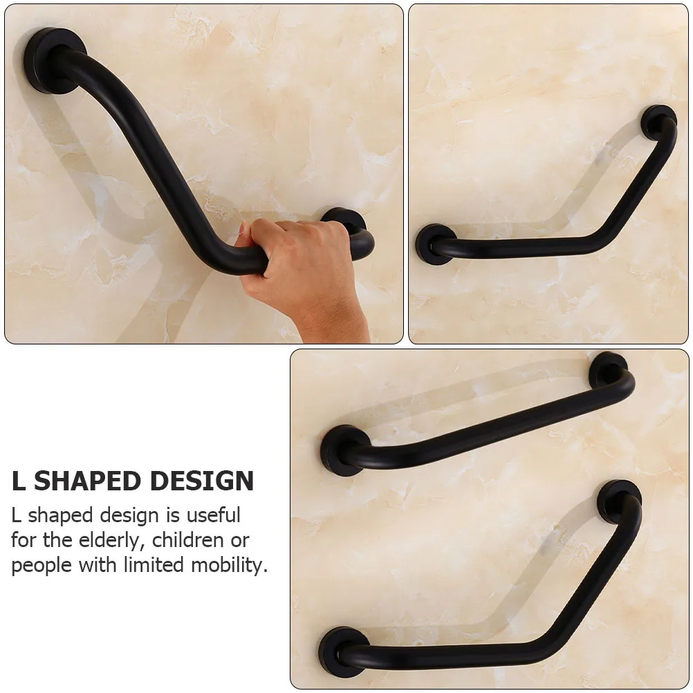 

NOLITOY Bathroom Grab Bar for Elderly Non Toilet Handrail Support Armrest Black Bathtub Accessory