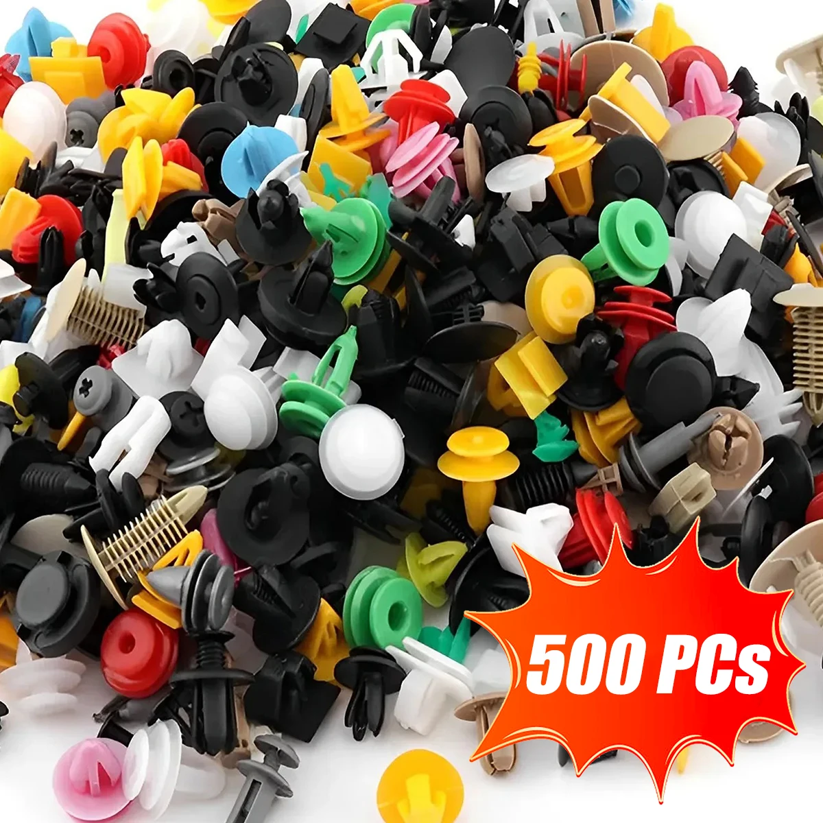 50/500PCS Mixed Plastic Car Clips Fastener Screws Random Bumper Clip Nylon Roof Lining Trim Door Fender Pad Fasteners Auto Parts