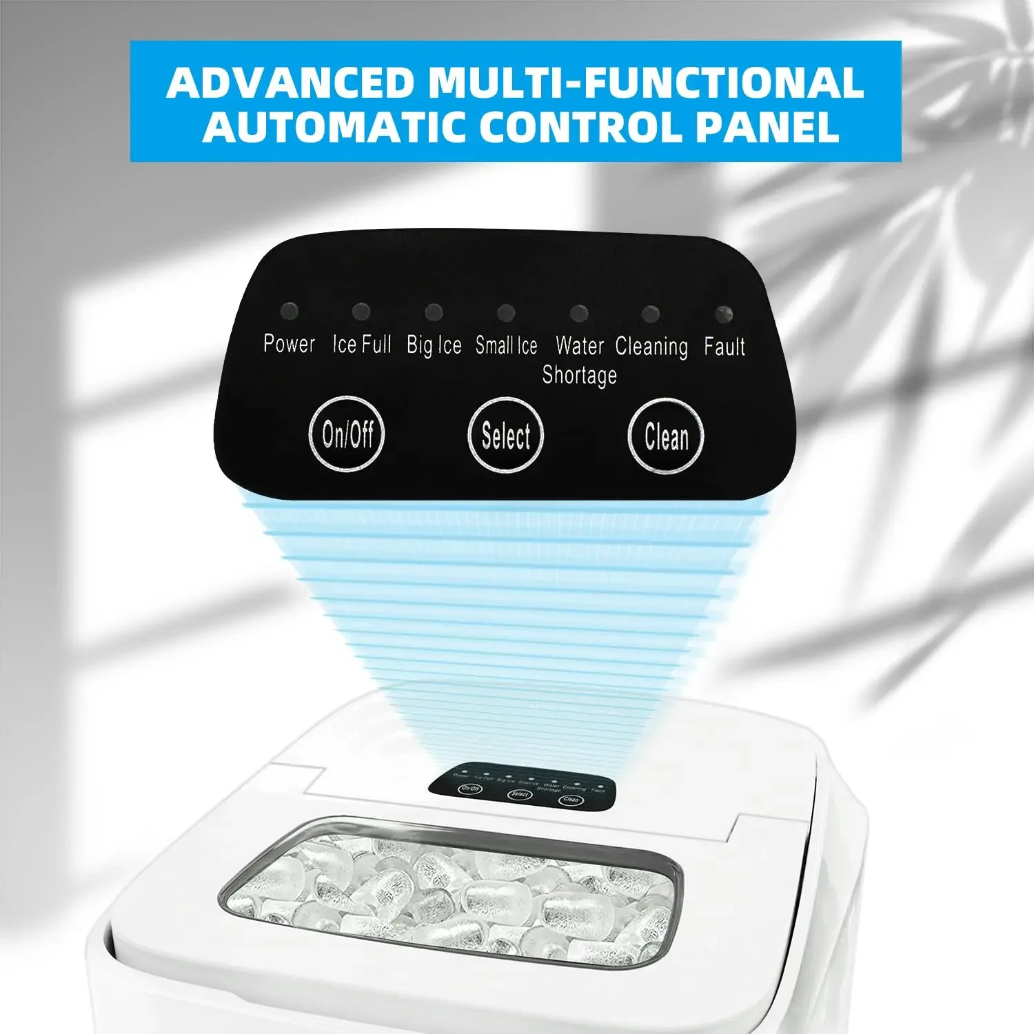 Macchina per il ghiaccio da banco veloce ed efficiente, produce 9 cubetti in 6 minuti, macchina per il ghiaccio autopulente con capacità di 26 libbre/24 ore con ghiaccio Sc