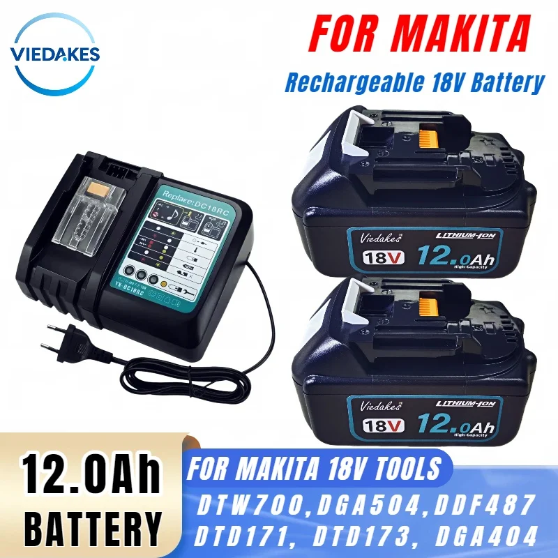 

Upgrade Your Runtime! 12.0Ah High-Capacity Battery Compatible for Makita 18V battery, Lasts Longer Than Standard 6.0Ah Packs