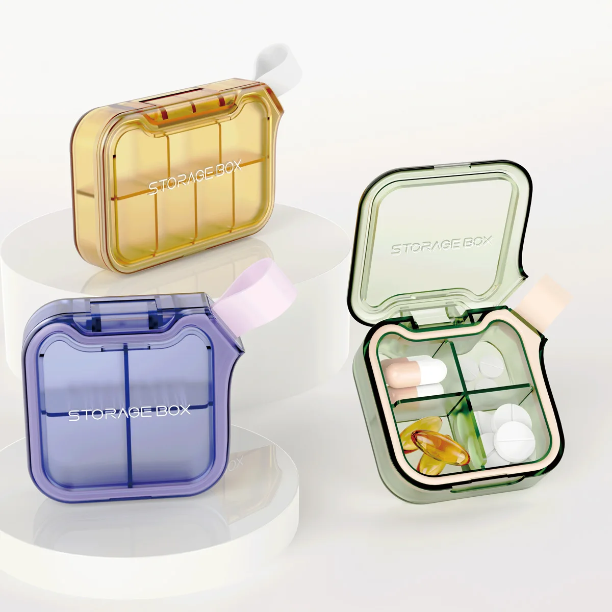 4/7-Compartment Portable Medicine Box, Three Meals A Day, Seven Days A Week, Mini Portable Medicine Box, Medication Storage Box