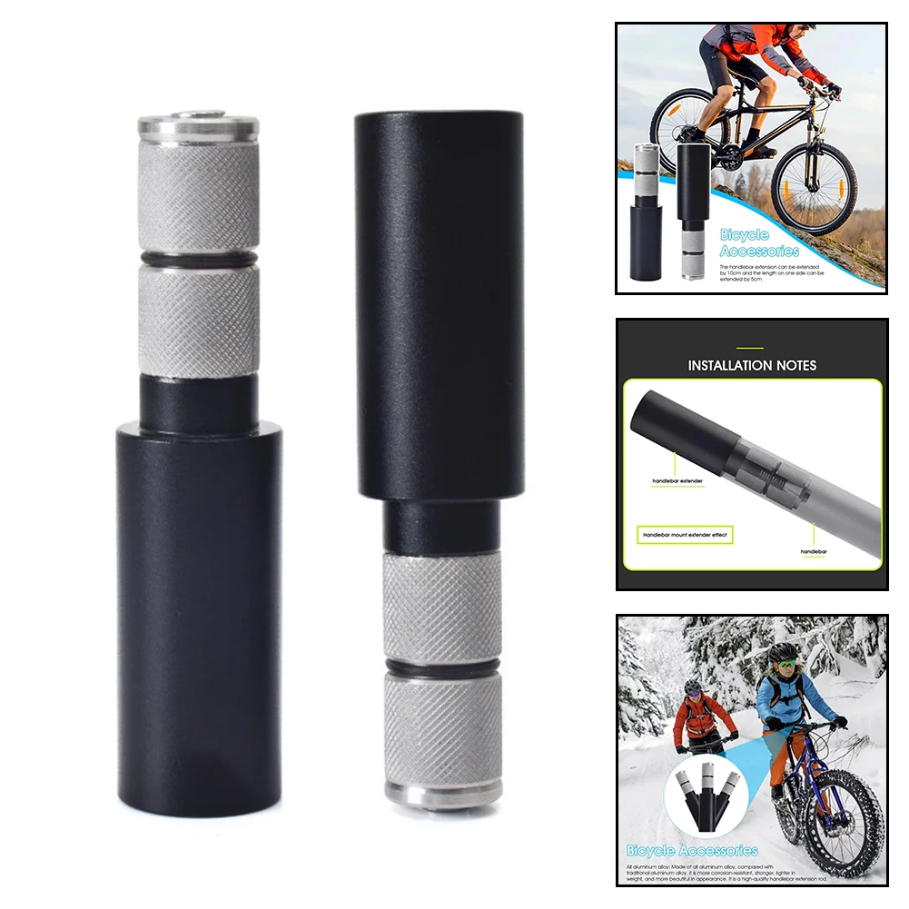 Mountain Bike Handlebar Extender 2.2x2.2x9.1cm Aluminum Alloy Handle Bar Extend End-plugs Bicycle Handlebars Accessories